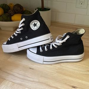 Black Converse high top platform women’s 8